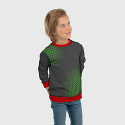 Свитшот детский Карбон с неоновой подсветкой, цвет: 3D-красный — фото 2