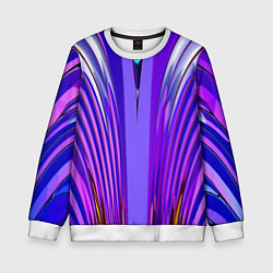 Свитшот детский Фиолетовые линии и полосы, цвет: 3D-белый