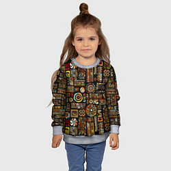 Свитшот детский Африканский этнический орнамент, цвет: 3D-меланж — фото 2