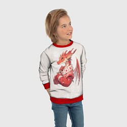 Свитшот детский Красный дракон в свитере, цвет: 3D-красный — фото 2