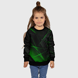 Свитшот детский Зелёные узоры текстура, цвет: 3D-черный — фото 2