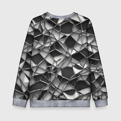 Детский свитшот Чёрно-белая сетка / 3D-Меланж – фото 2