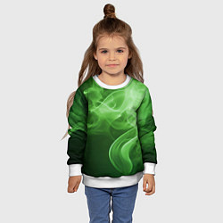 Свитшот детский Зеленый дым, цвет: 3D-белый — фото 2