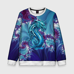 Свитшот детский Dragon - irezumi - ai art, цвет: 3D-белый