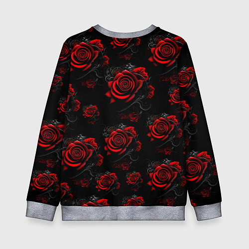 Детский свитшот Красные розы цветы / 3D-Меланж – фото 2