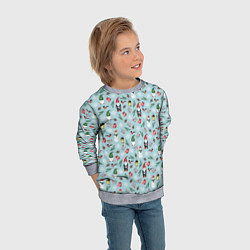 Свитшот детский Новогодние акварельные гномы, цвет: 3D-меланж — фото 2