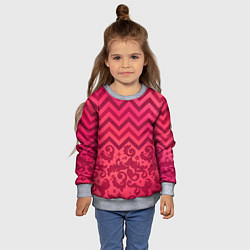 Свитшот детский Зигзаги и листья в стиле рококо, цвет: 3D-меланж — фото 2
