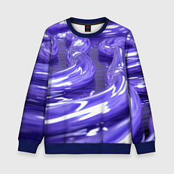 Свитшот детский Фиолетовая вязкая абстракция, цвет: 3D-синий