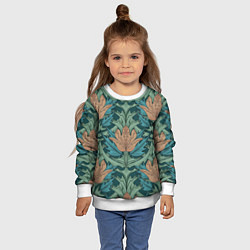 Свитшот детский Цветы в стиле Уильяма Морриса - паттерн, цвет: 3D-белый — фото 2