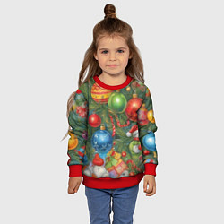 Свитшот детский Новогодний принт на елке, цвет: 3D-красный — фото 2