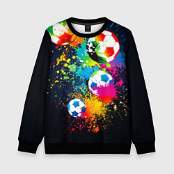 Детский свитшот Разноцветные футбольные мячи