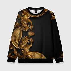 Свитшот детский Золотые объемные узоры, цвет: 3D-черный