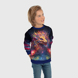 Свитшот детский Космический дракон - символ года, цвет: 3D-синий — фото 2