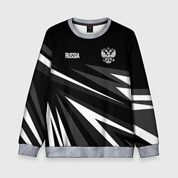 Свитшот детский Russia - black and white geometry, цвет: 3D-меланж