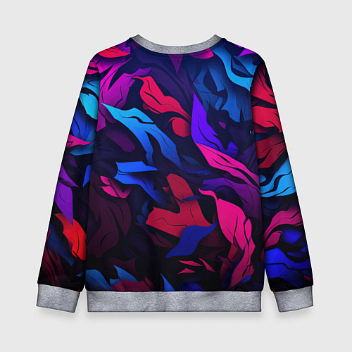 Детский свитшот Синие и фиолетовые яркие краски / 3D-Меланж – фото 2