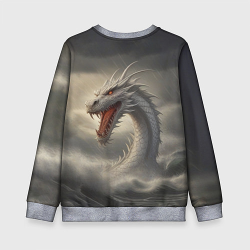 Детский свитшот Дракон в воде / 3D-Меланж – фото 2