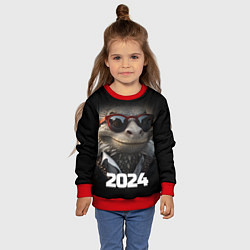 Свитшот детский Новогодний старый дракон, цвет: 3D-красный — фото 2