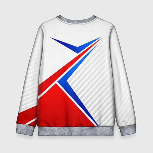 Детский свитшот Герб РФ - классические цвета флага / 3D-Меланж – фото 2
