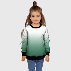 Свитшот детский Туманный градиент бело-зелёный, цвет: 3D-черный — фото 2