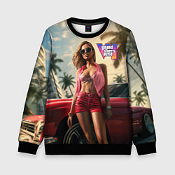 Свитшот детский Девушка GTA 6, цвет: 3D-черный