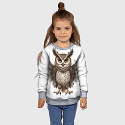 Свитшот детский Совушка с крыльями, цвет: 3D-меланж — фото 2