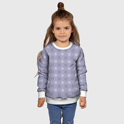 Свитшот детский Минималистичный фиолетовый орнамент, цвет: 3D-белый — фото 2