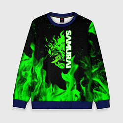 Свитшот детский Samurai green fire toxic, цвет: 3D-синий