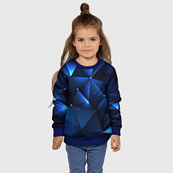 Свитшот детский Синяя геометрическая абстракция, цвет: 3D-синий — фото 2