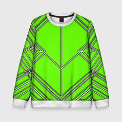 Детский свитшот Белые полосы на зелёном фоне