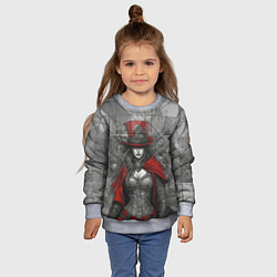 Свитшот детский Девушка в цилиндре, цвет: 3D-меланж — фото 2