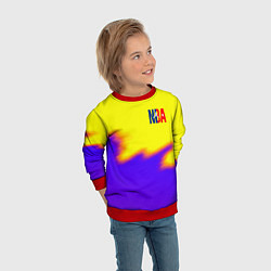 Свитшот детский НБА баскетбол краски неоновые желтые, цвет: 3D-красный — фото 2