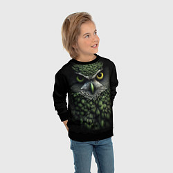 Свитшот детский Зелено черная сова, цвет: 3D-черный — фото 2
