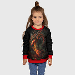 Свитшот детский Красный древесный дракон, цвет: 3D-красный — фото 2