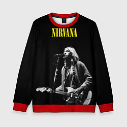 Свитшот детский Группа Nirvana Курт Кобейн, цвет: 3D-красный