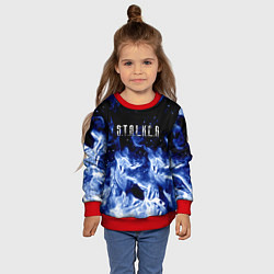 Свитшот детский Stalker огненный синий стиль, цвет: 3D-красный — фото 2