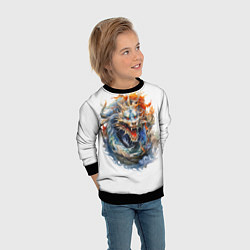 Свитшот детский Портрет китайского дракона символа Нового года, цвет: 3D-черный — фото 2