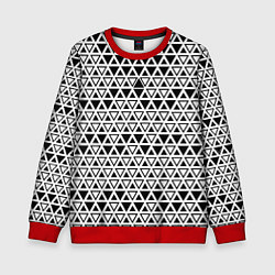 Свитшот детский Треугольники чёрные и белые, цвет: 3D-красный