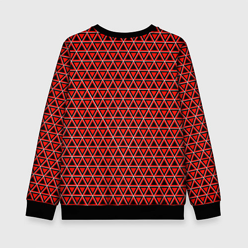 Детский свитшот Красные и чёрные треугольники / 3D-Черный – фото 2