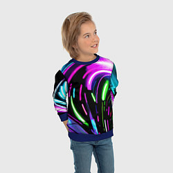 Свитшот детский Неоновая экспрессивная абстракция, цвет: 3D-синий — фото 2