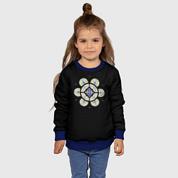 Свитшот детский Готический витраж из Блуа, цвет: 3D-синий — фото 2