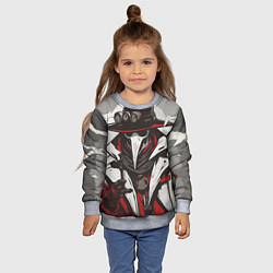 Свитшот детский Красный чумной доктор, цвет: 3D-меланж — фото 2