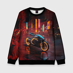 Свитшот детский Мотобайк с ИИ, цвет: 3D-черный