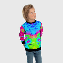 Свитшот детский Tie-Dye abstraction, цвет: 3D-черный — фото 2