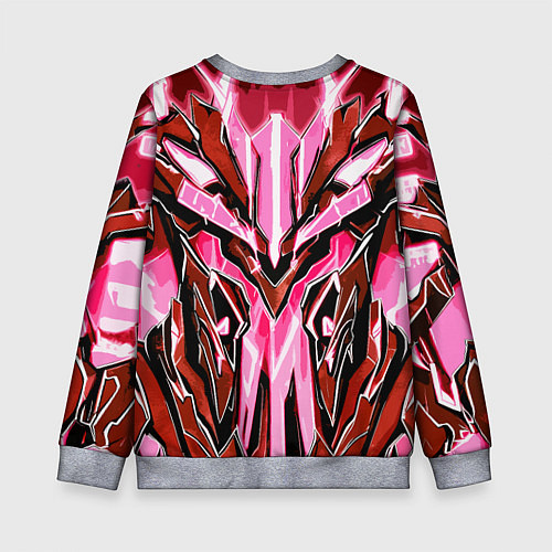 Детский свитшот Розовый кибер доспех / 3D-Меланж – фото 2