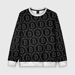 Свитшот детский Биткоин патерн, цвет: 3D-белый