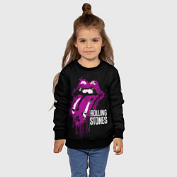 Свитшот детский The Rolling Stones - lips, цвет: 3D-черный — фото 2