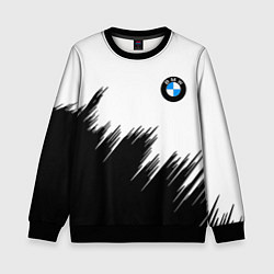 Свитшот детский BMW чёрные штрихи текстура, цвет: 3D-черный