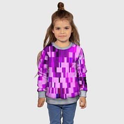 Свитшот детский Розовый глитч, цвет: 3D-меланж — фото 2