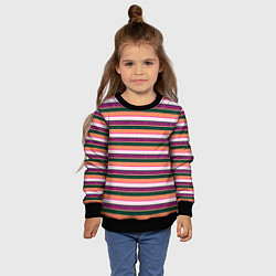 Свитшот детский Полосатый зелёно-оранжевый, цвет: 3D-черный — фото 2