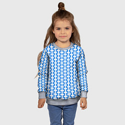 Свитшот детский Синие кружки патерн, цвет: 3D-меланж — фото 2
